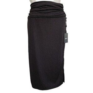 DKNY Pencil Skirt Women's‎ XS Black Nail Head Pull-On Stretchy Side-Slit NEW
